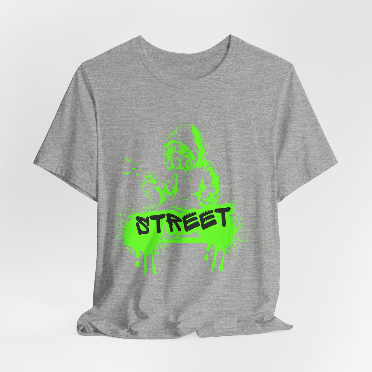Street Graffiti Tee — Neon Green Hoodie Spray Paint Design