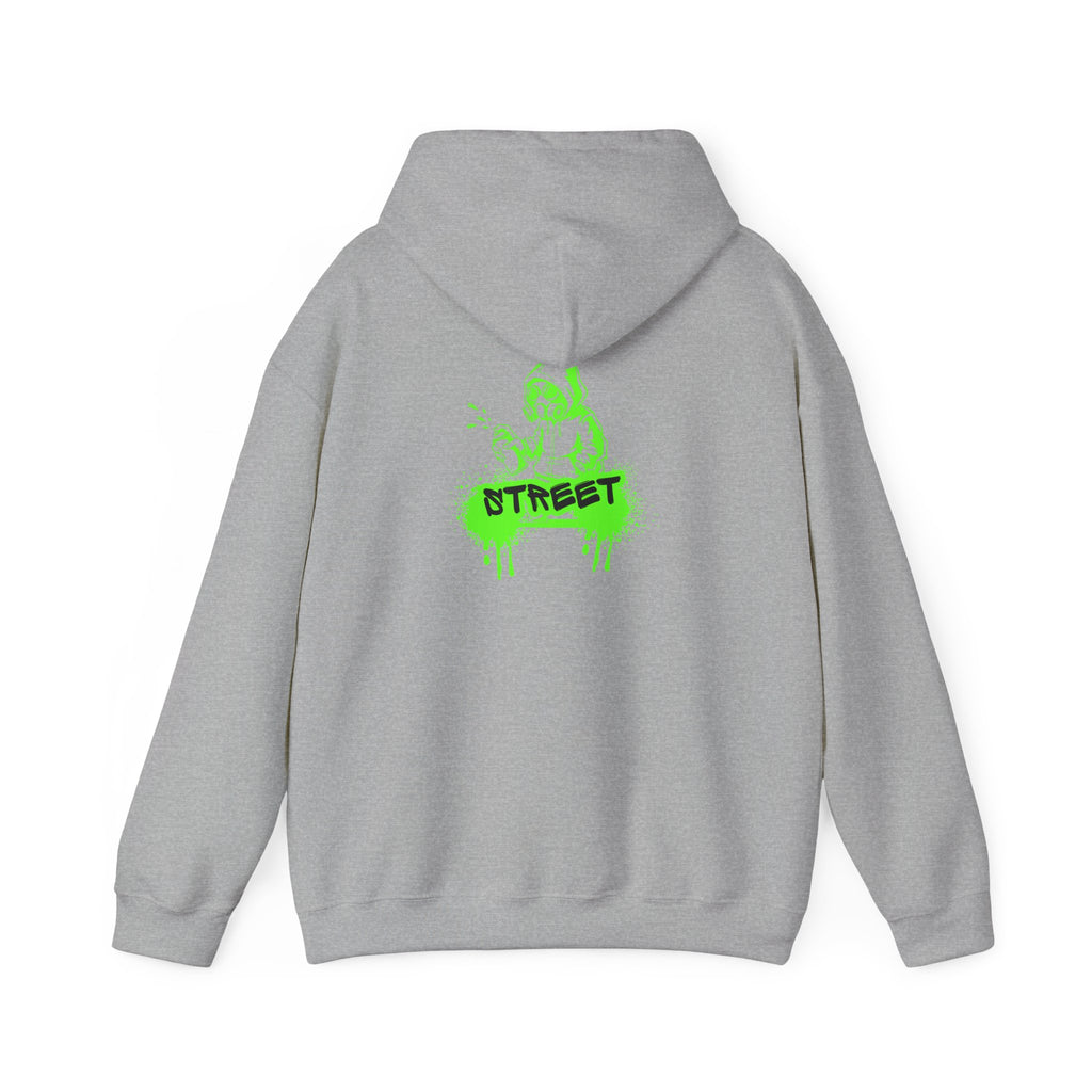 Street Green Graffiti Hoodie – "STREET" Neon Skate Graphic