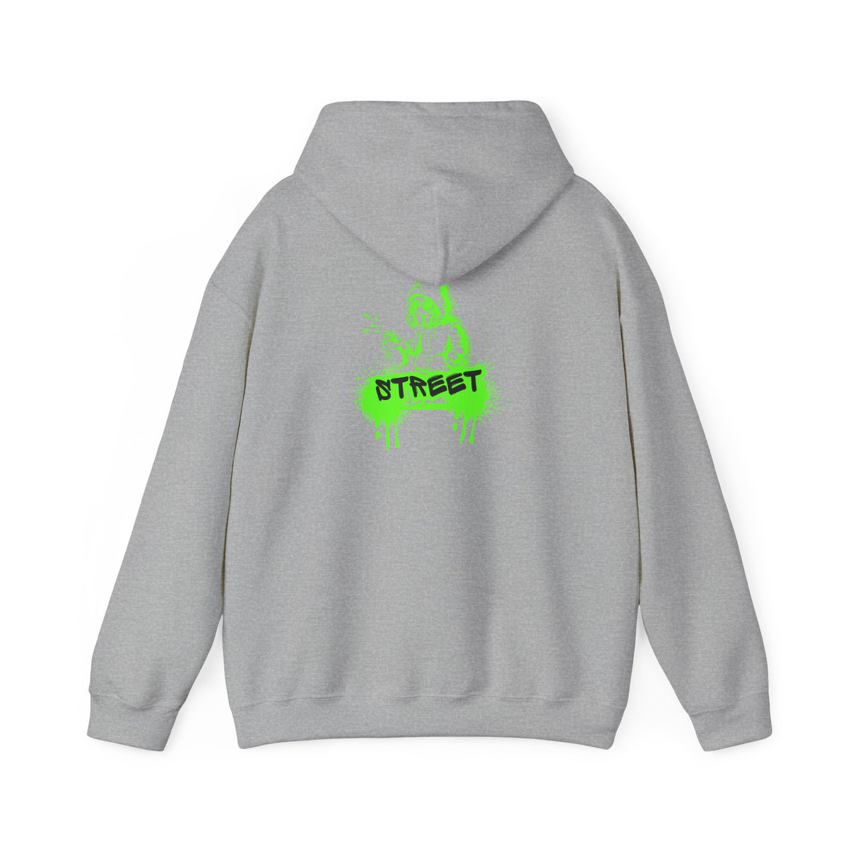 Street Green Graffiti Hoodie – "STREET" Neon Skate Graphic