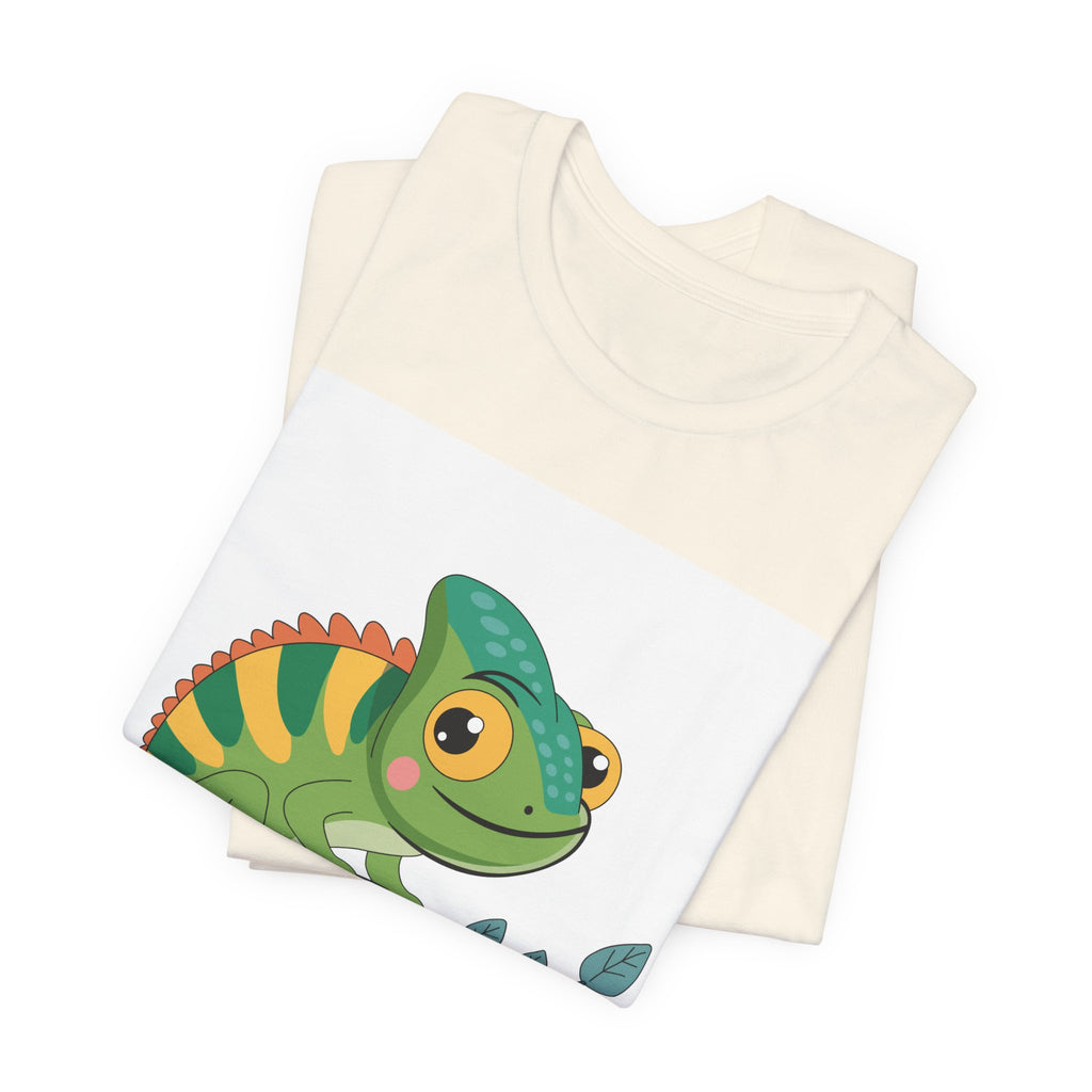 Charming Chameleon Tee — Cute Green Reptile Graphic T-Shirt