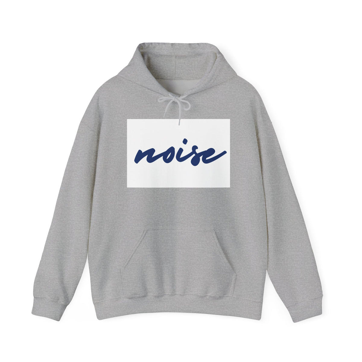 Noise Script Hoodie — Minimalist White Pullover with Handwritten ‘noise’