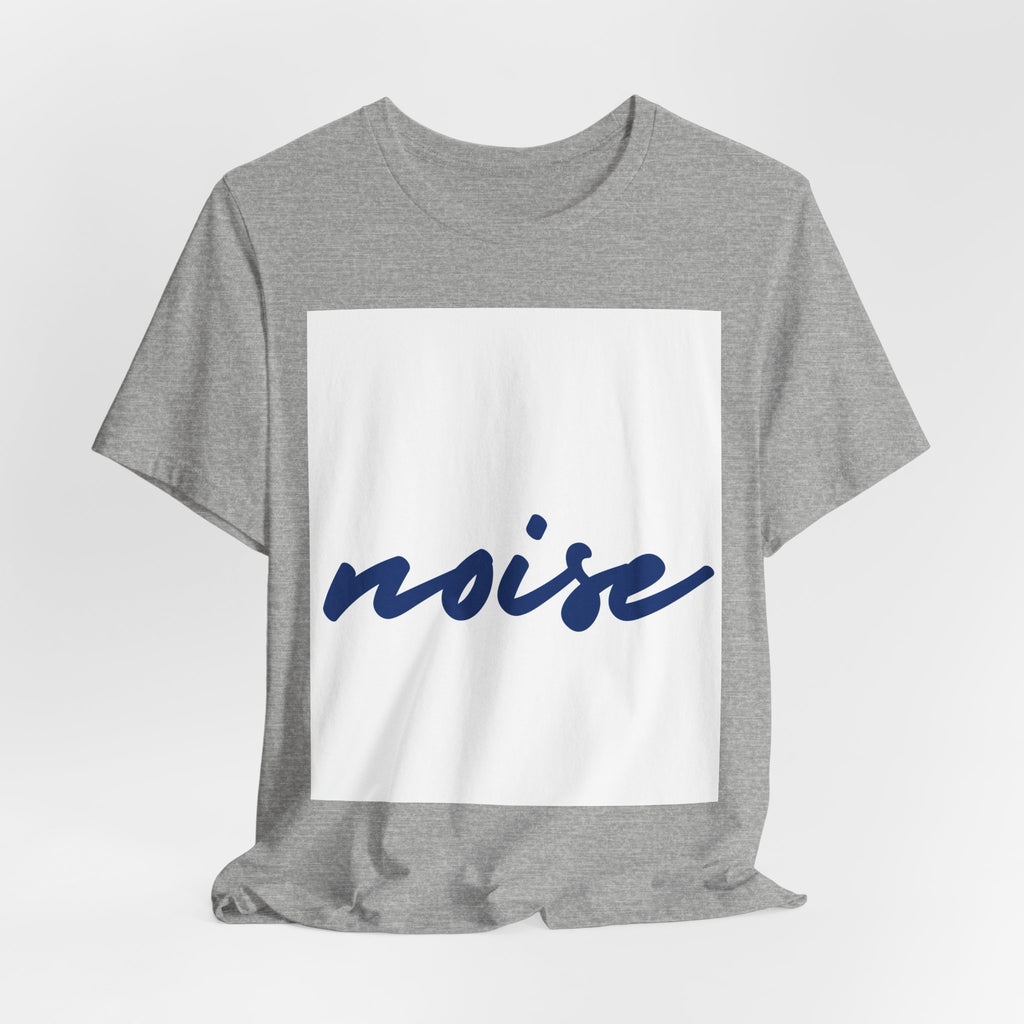 Noise Script T‑Shirt — Minimalist Blue Handwritten Tee
