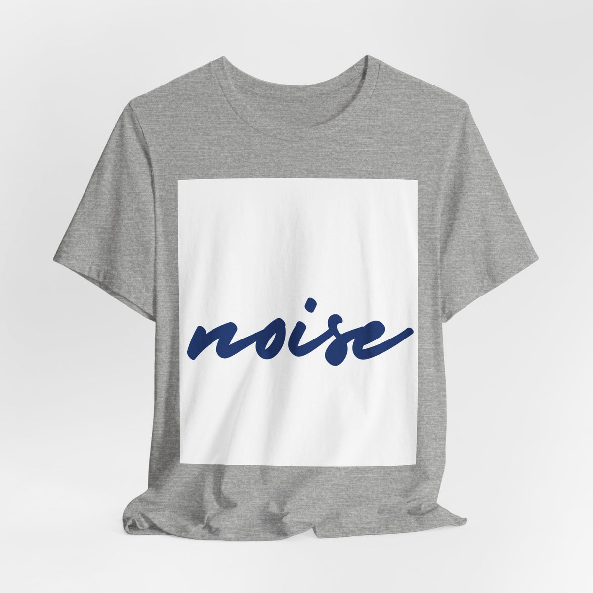 Noise Script T‑Shirt — Minimalist Blue Handwritten Tee