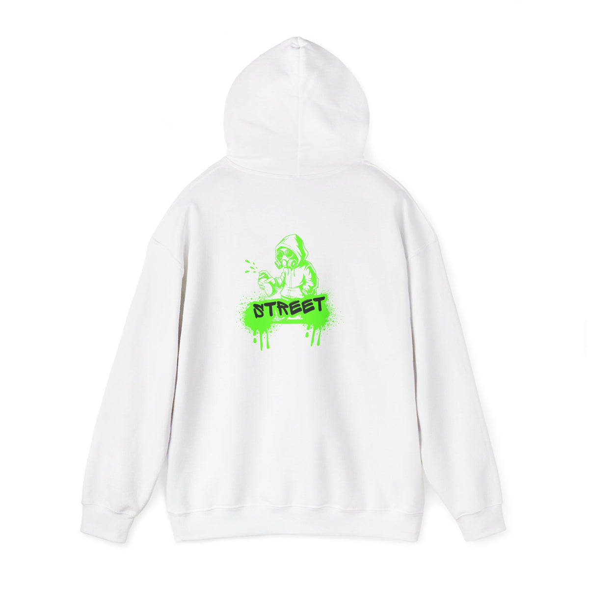 Street Green Graffiti Hoodie – "STREET" Neon Skate Graphic