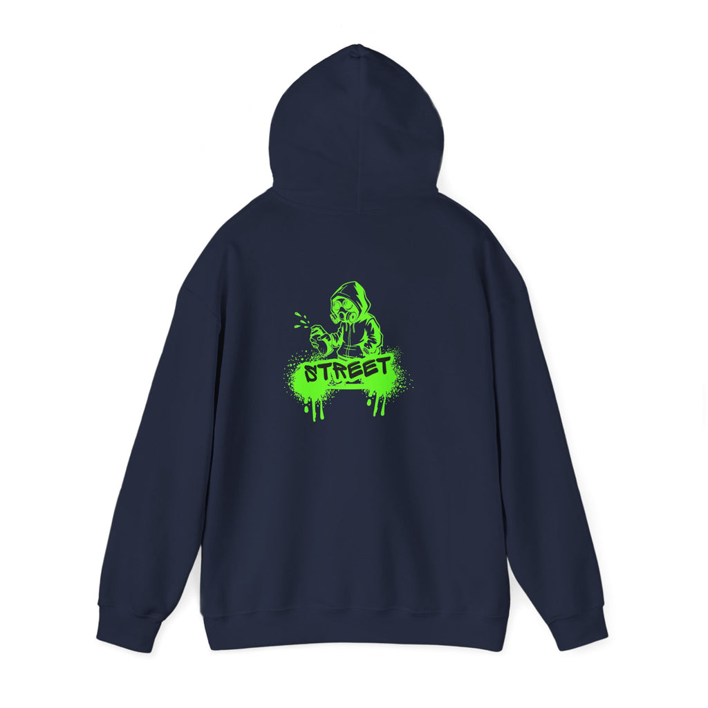 Street Green Graffiti Hoodie – "STREET" Neon Skate Graphic