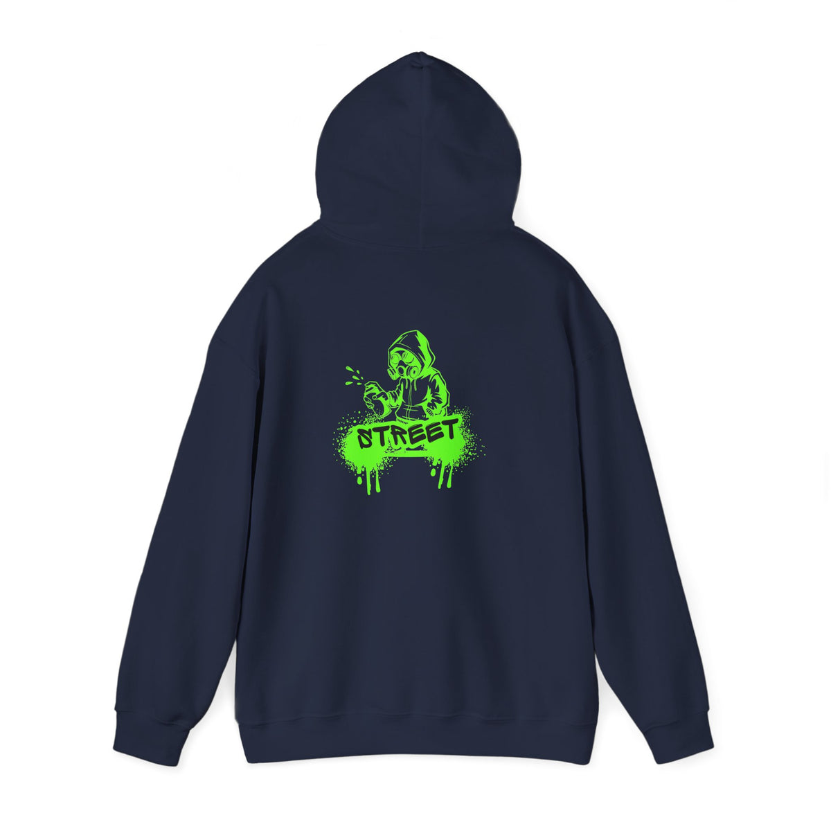 Street Green Graffiti Hoodie – "STREET" Neon Skate Graphic