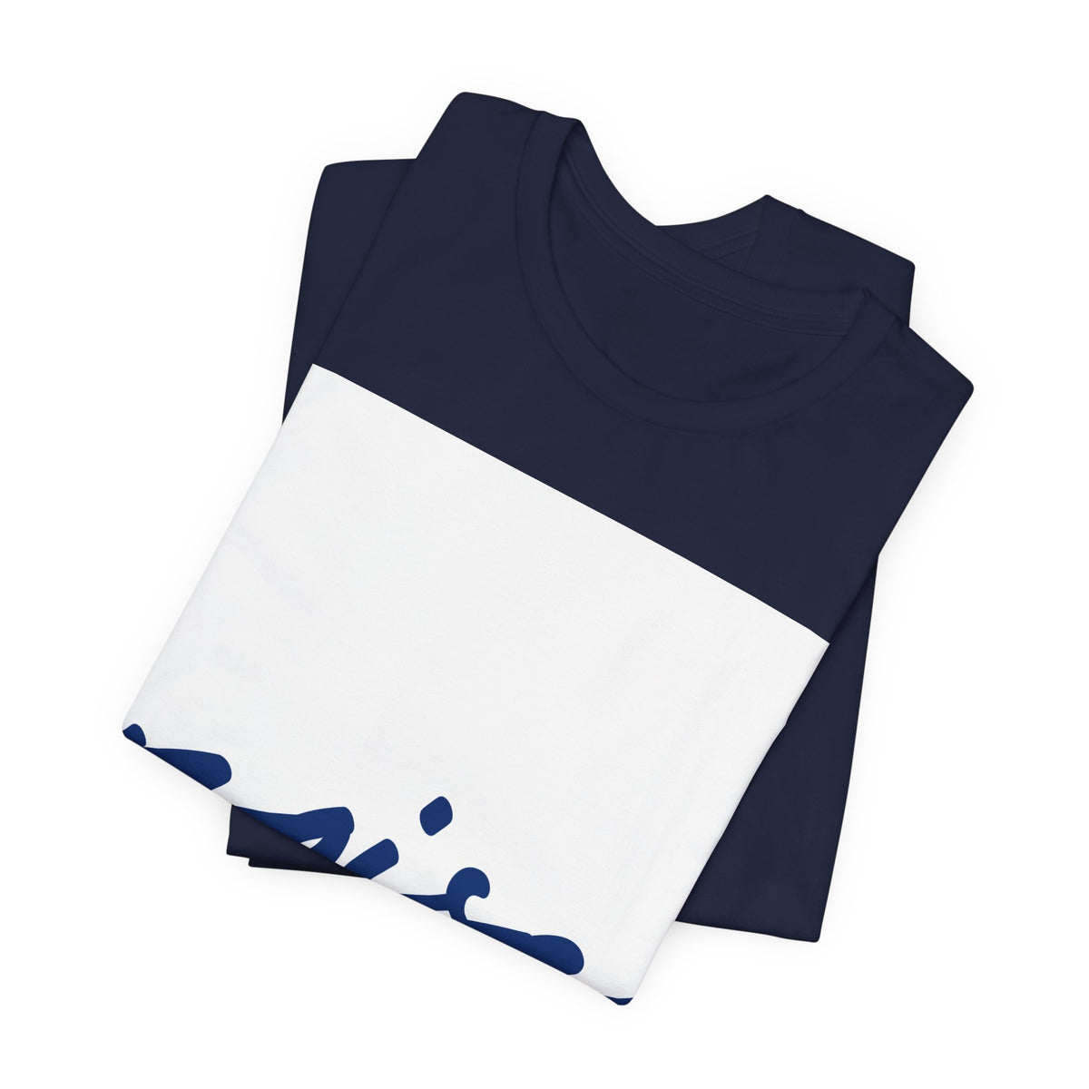 Noise Script T‑Shirt — Minimalist Blue Handwritten Tee