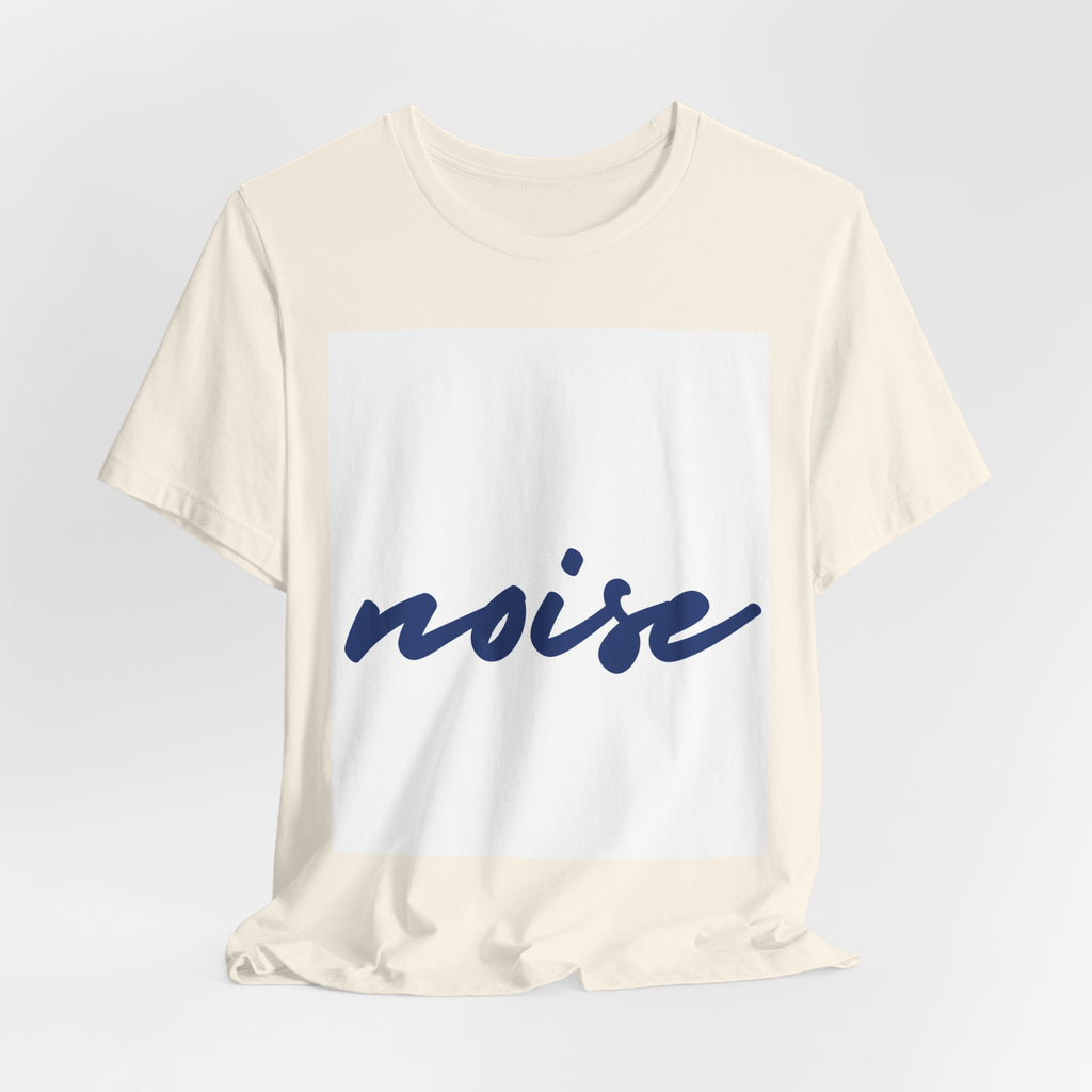 Noise Script T‑Shirt — Minimalist Blue Handwritten Tee
