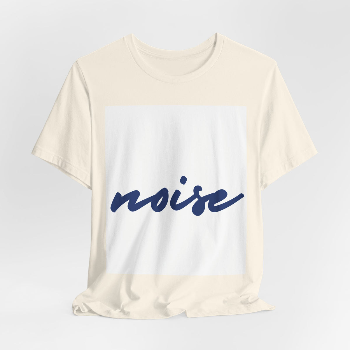 Noise Script T‑Shirt — Minimalist Blue Handwritten Tee