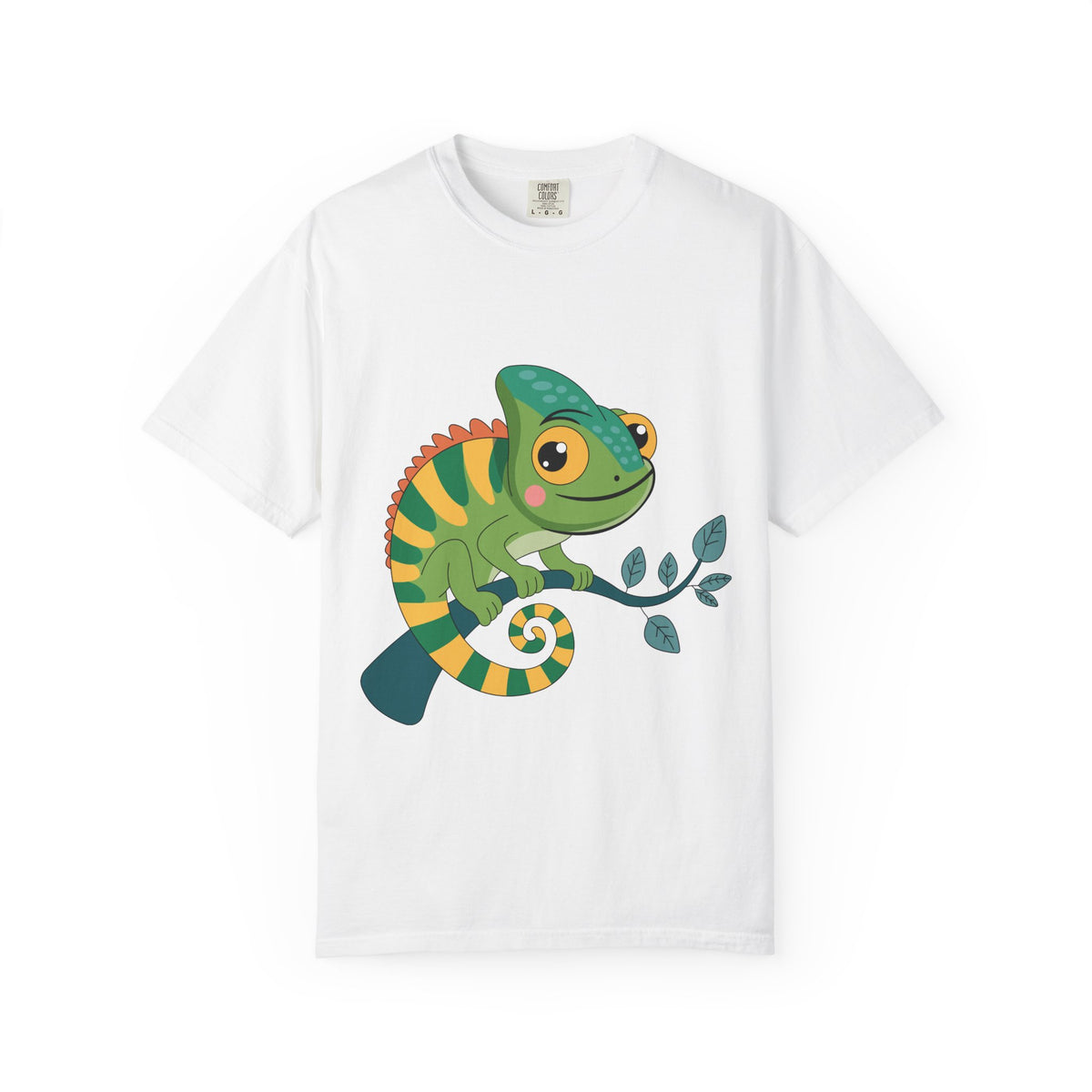 Charming Chameleon Graphic T-Shirt — Cute Green Reptile Tee