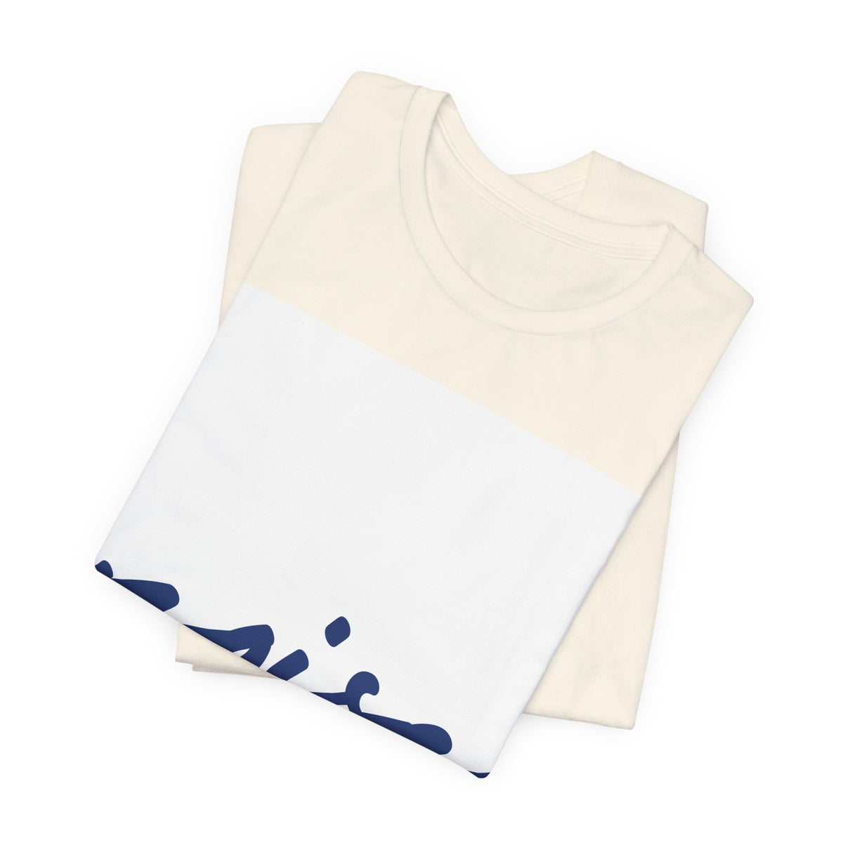 Noise Script T‑Shirt — Minimalist Blue Handwritten Tee