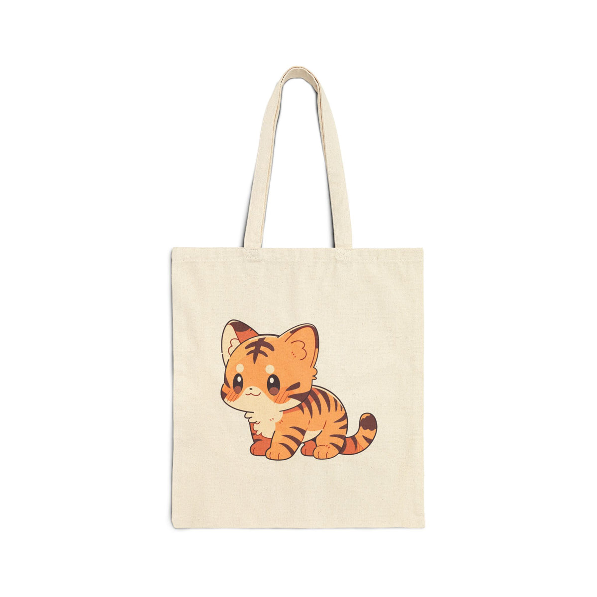 Cute Tiger Cub Canvas Tote Bag — Adorable Animal Grocery & Book Bag