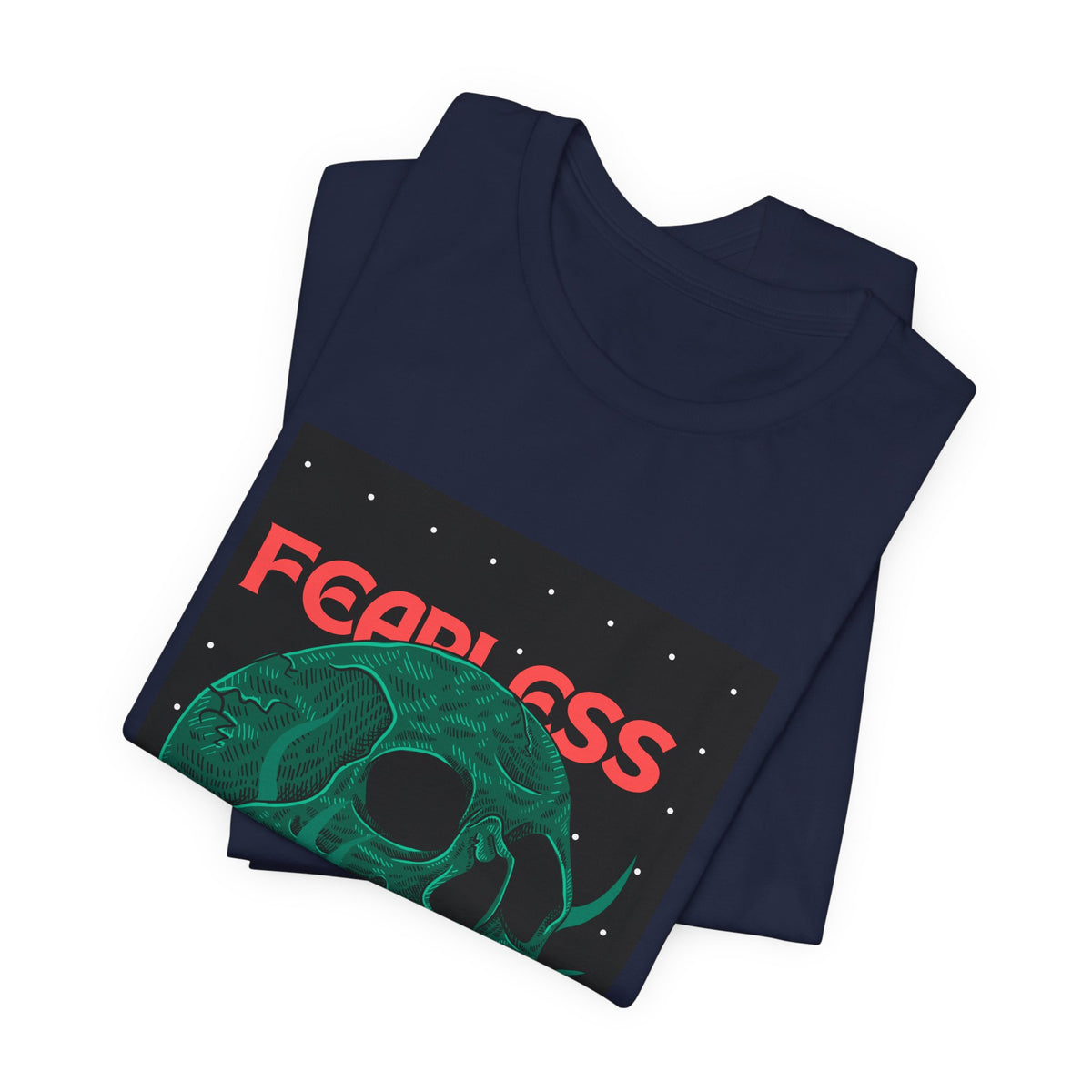 Fearless Skull Tee — Graphic Skull T‑Shirt with 'FEARLESS' Text