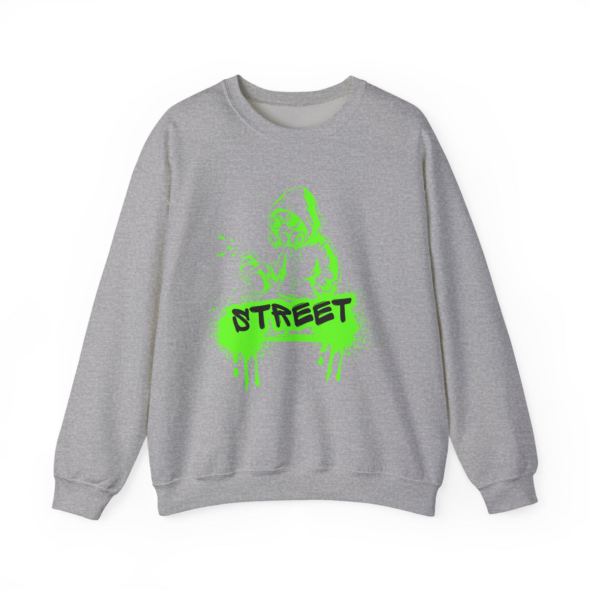 Street Graffiti Hoodie Sweatshirt — Neon Green Spray Paint Design