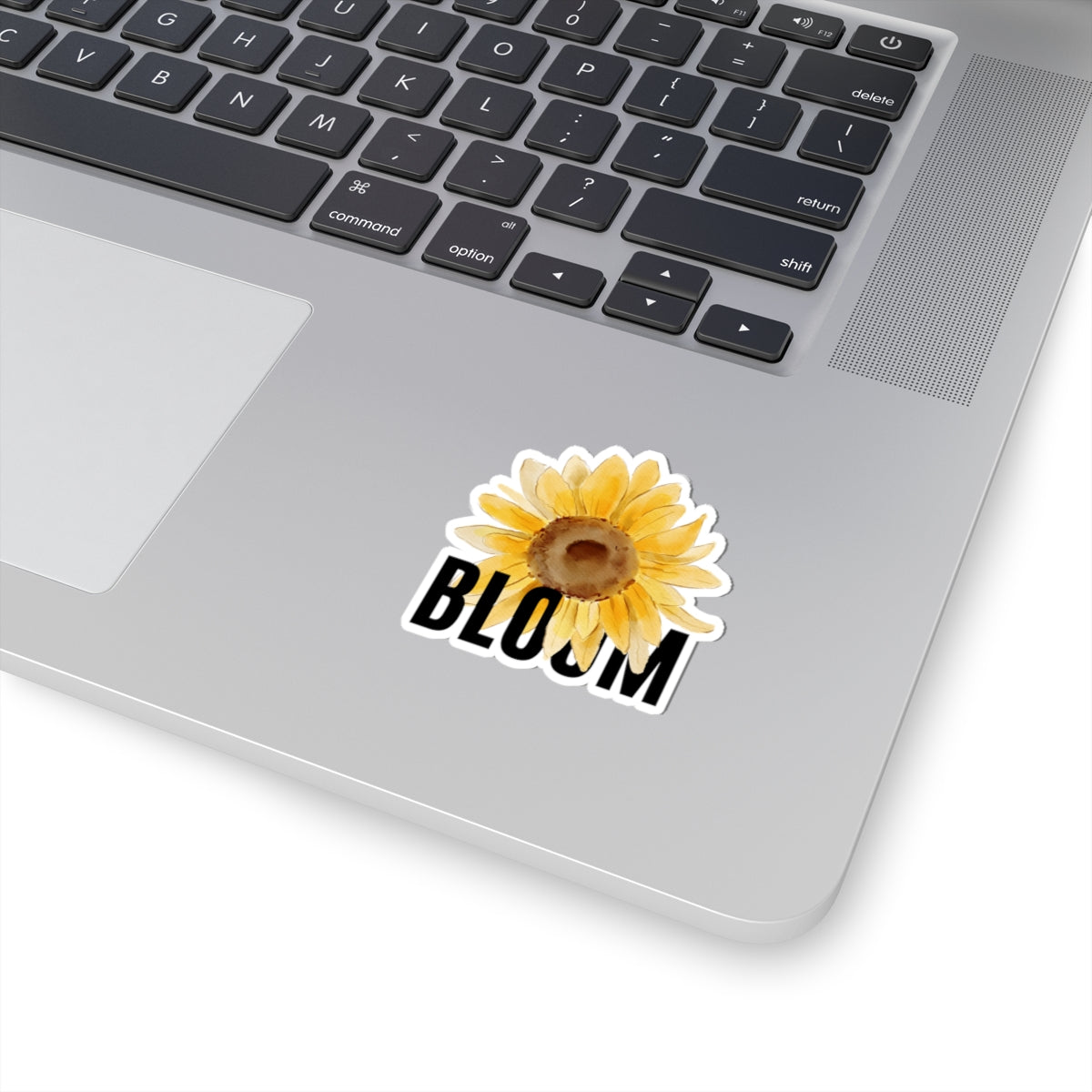Bloom Sunflower Sticker — Yellow Watercolor Floral Kiss-Cut Laptop Decal
