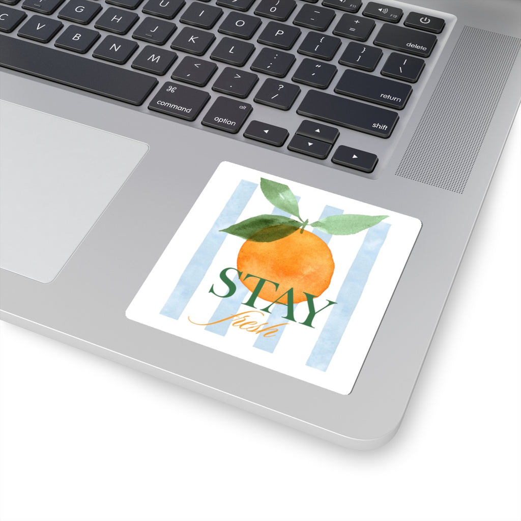 Stay Fresh Orange Sticker — Watercolor Fruit Kiss-Cut Sticker