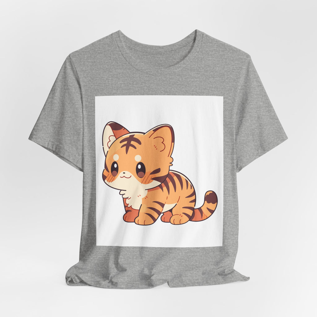 Cute Cartoon Tiger Tee — Adorable Kitten-Style Tiger Graphic T-Shirt