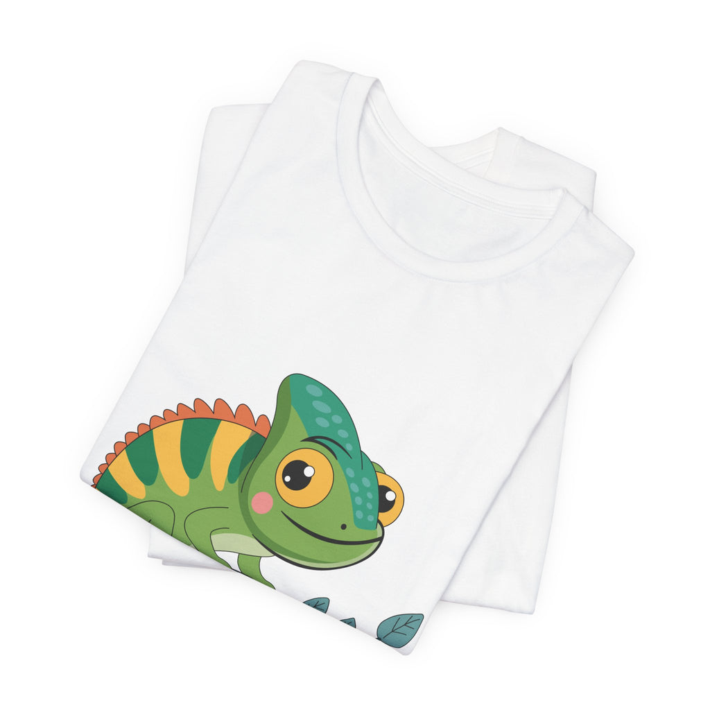 Charming Chameleon Tee — Cute Green Reptile Graphic T-Shirt