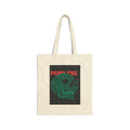 Fearless Skull Tote Bag — Gothic Green Skull Cotton Canvas Grocery & Everyday Tote
