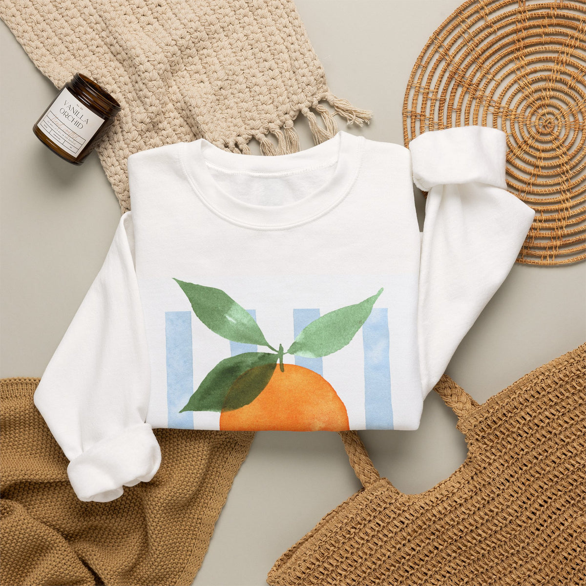Stay Fresh Orange Crewneck Sweatshirt