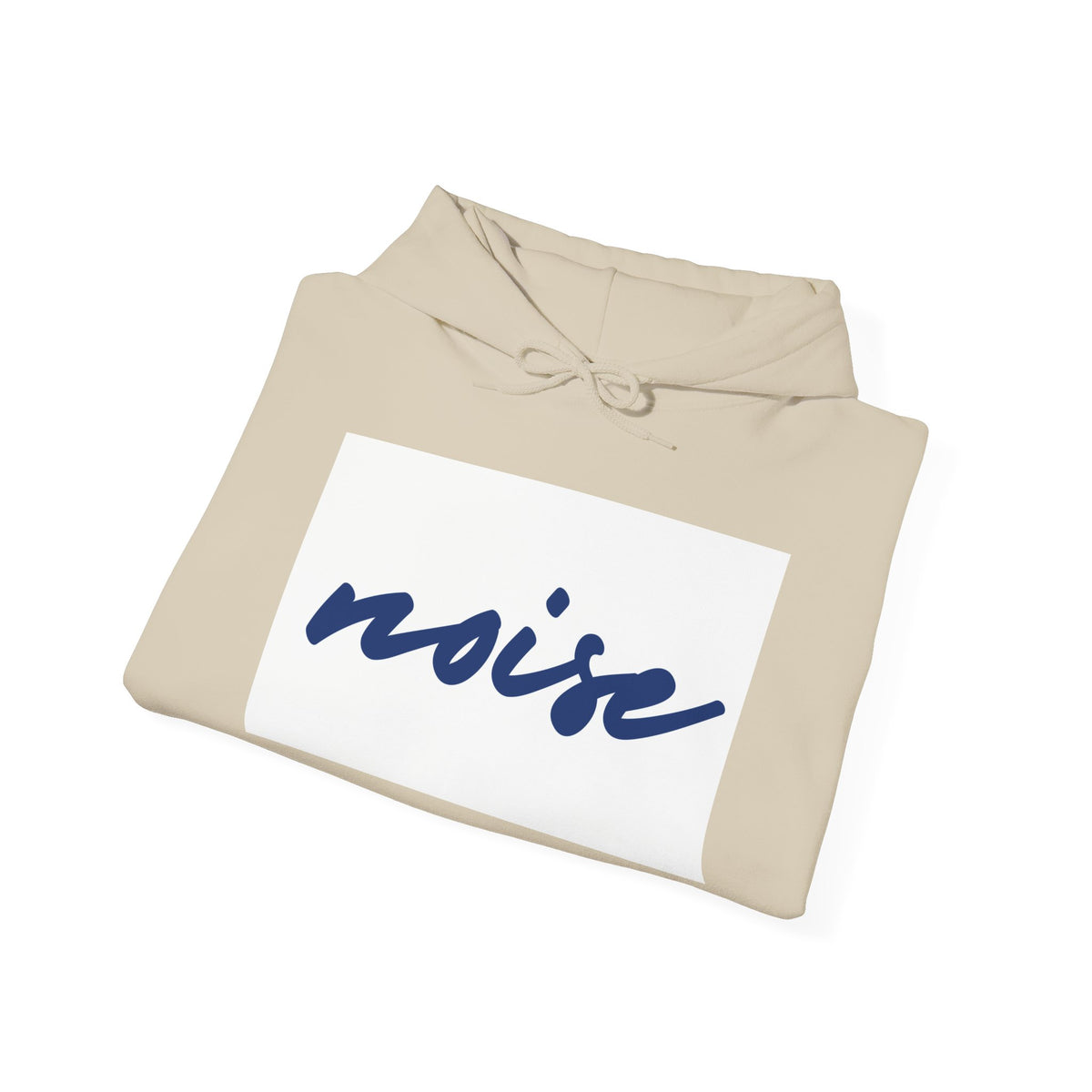 Noise Script Hoodie — Minimalist White Pullover with Handwritten ‘noise’