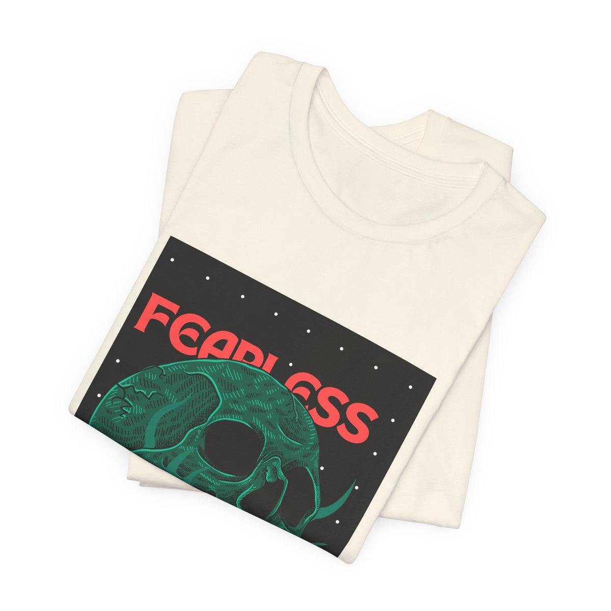 Fearless Skull Tee — Graphic Skull T‑Shirt with 'FEARLESS' Text