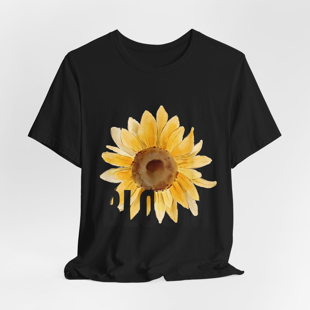 Bloom Sunflower T-Shirt — Floral 'BLOOM' Graphic Tee