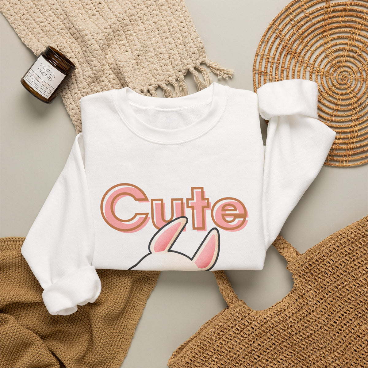 Cute Bunny & Bear Crewneck Sweatshirt