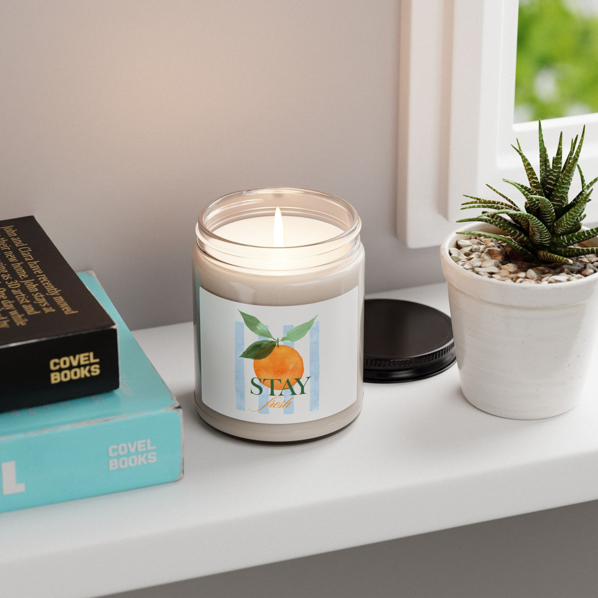 Stay Calm Orange Scented Soy Candle — 9oz Citrus Aromatherapy Jar