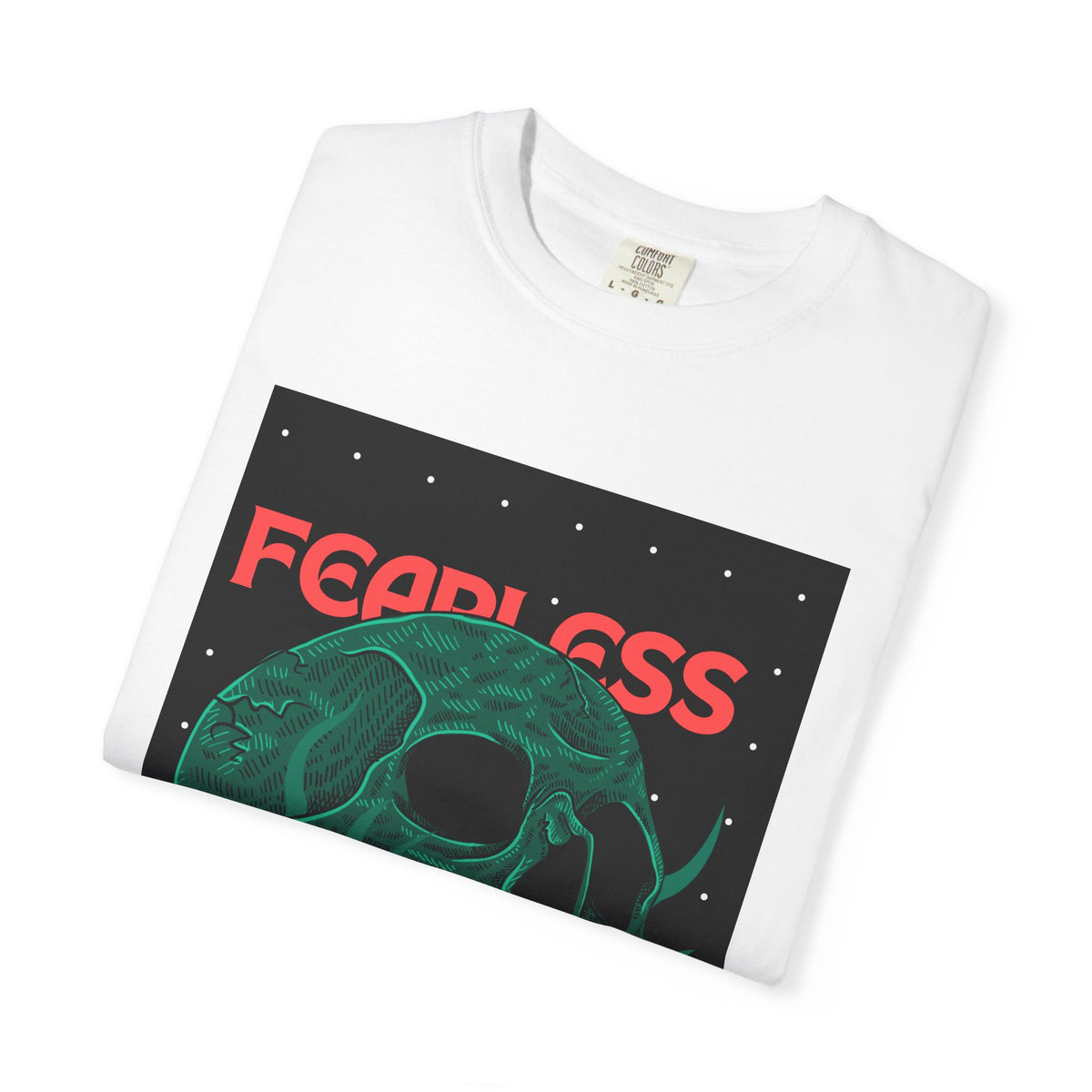 Fearless Green Skull T-Shirt — Graphic Tee for Edgy Streetwear