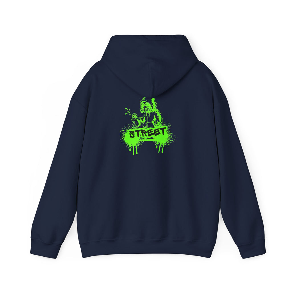 Street Green Graffiti Hoodie – "STREET" Neon Skate Graphic