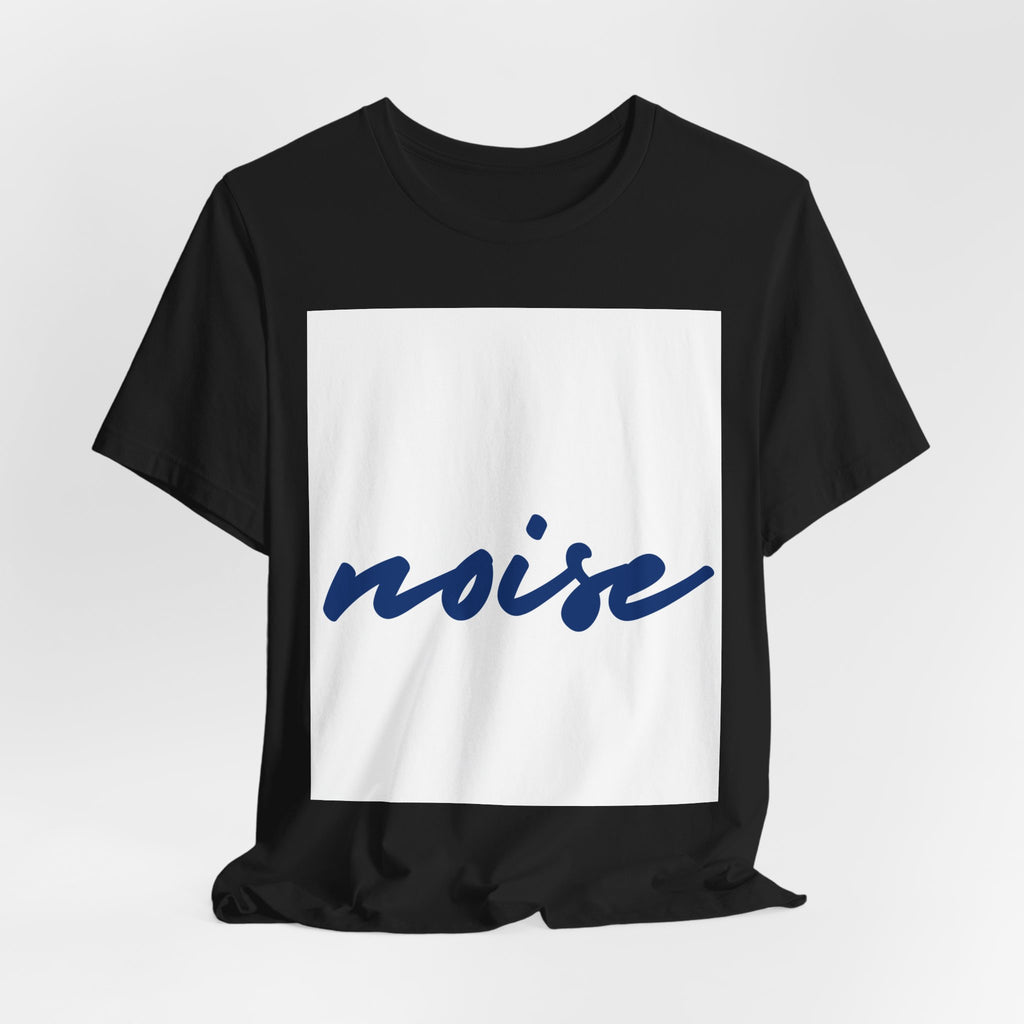 Noise Script T‑Shirt — Minimalist Blue Handwritten Tee