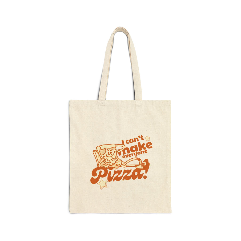 Tote Bag — "I Can’t Shake Everyone, Pizza!" Retro Pizza Canvas Tote