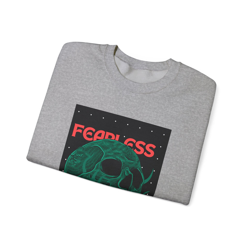 Fearless Skull Crewneck Sweatshirt — Green Skull Graphic Pullover