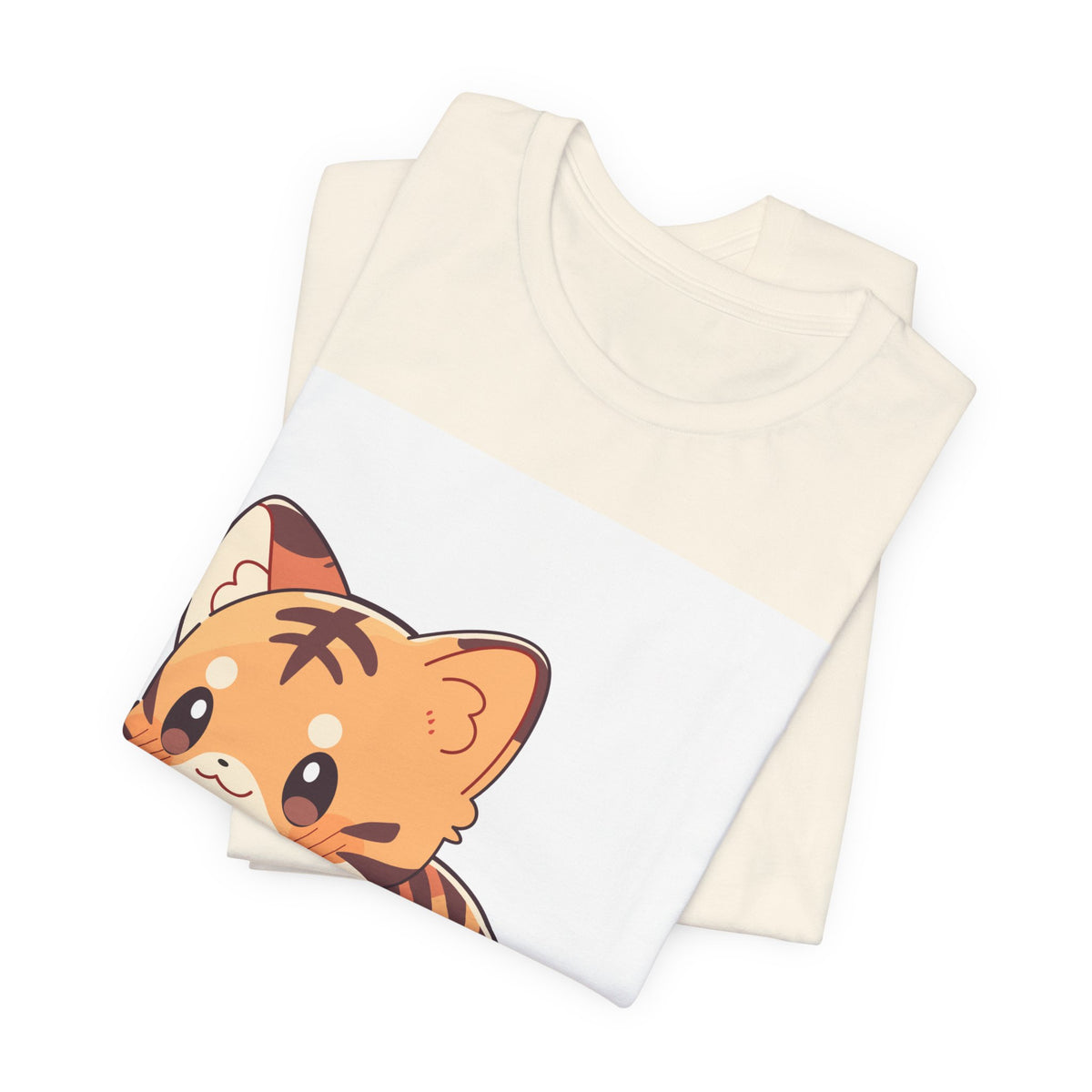 Cute Cartoon Tiger Tee — Adorable Kitten-Style Tiger Graphic T-Shirt