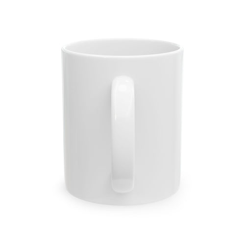 Noise Script Ceramic Mug — Navy Handwritten Typography Coffee Cup (11oz, 15oz)