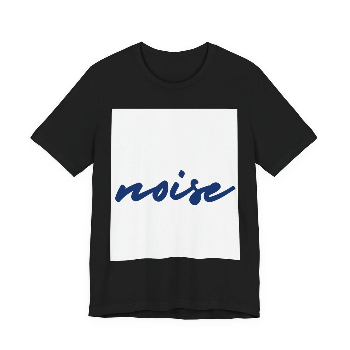 Noise Script T‑Shirt — Minimalist Blue Handwritten Tee