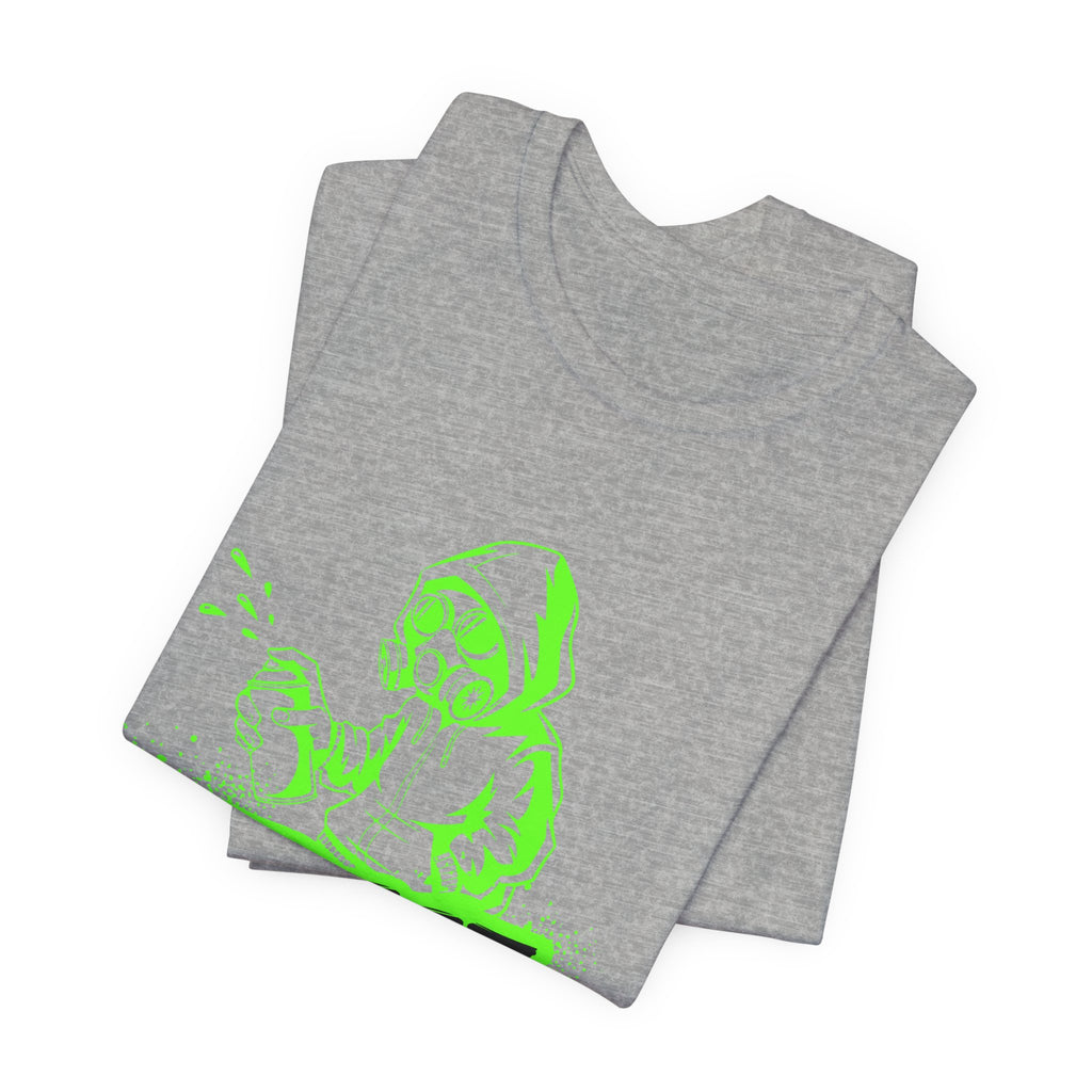 Street Graffiti Tee — Neon Green Hoodie Spray Paint Design
