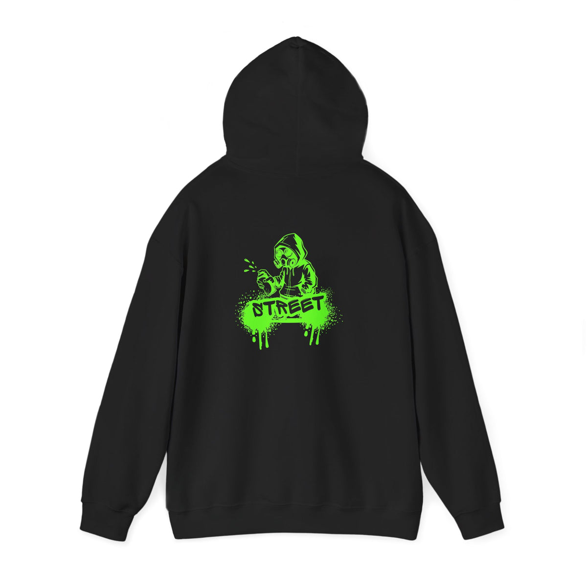 Street Green Graffiti Hoodie – "STREET" Neon Skate Graphic