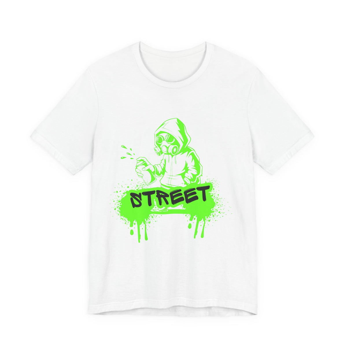 Street Graffiti Tee — Neon Green Hoodie Spray Paint Design