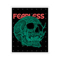 Fearless Skull Kiss-Cut Sticker — Green Neon Skull Laptop Decal