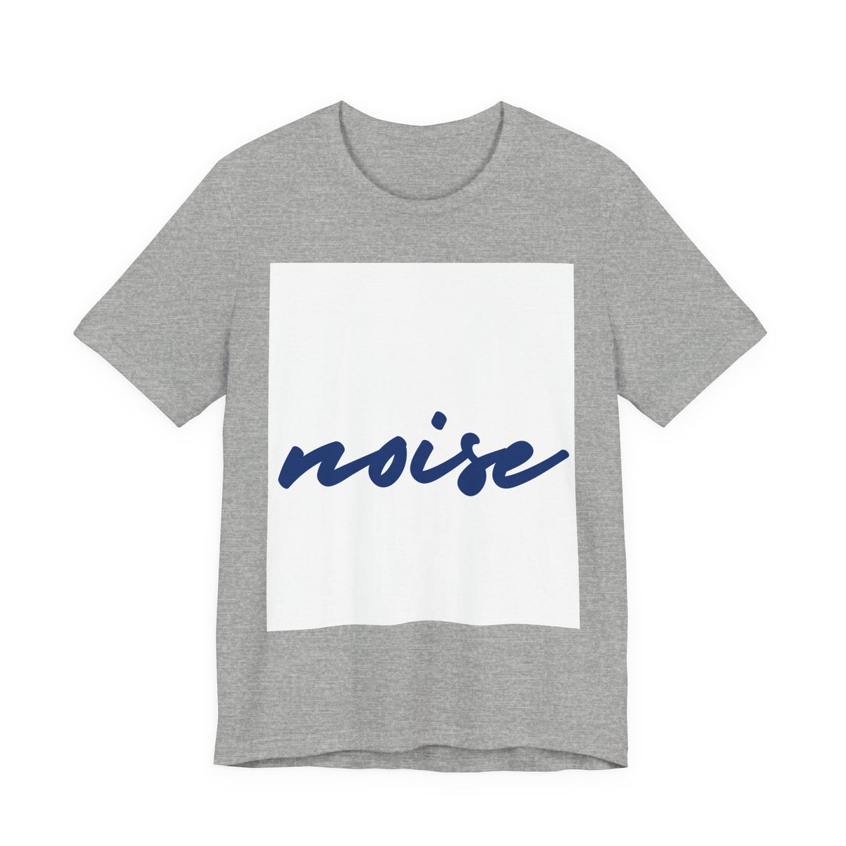 Noise Script T‑Shirt — Minimalist Blue Handwritten Tee