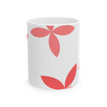 Red Floral Petal Ceramic Mug – Modern Flower Pattern Coffee Cup (11oz, 15oz)