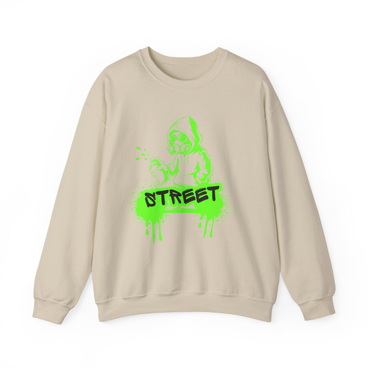 Street Graffiti Hoodie Sweatshirt — Neon Green Spray Paint Design