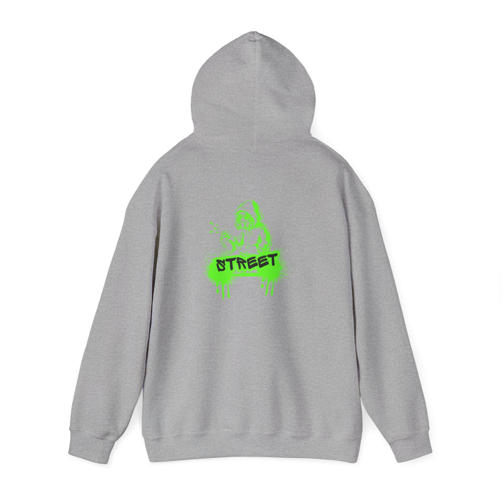 Street Green Graffiti Hoodie – "STREET" Neon Skate Graphic
