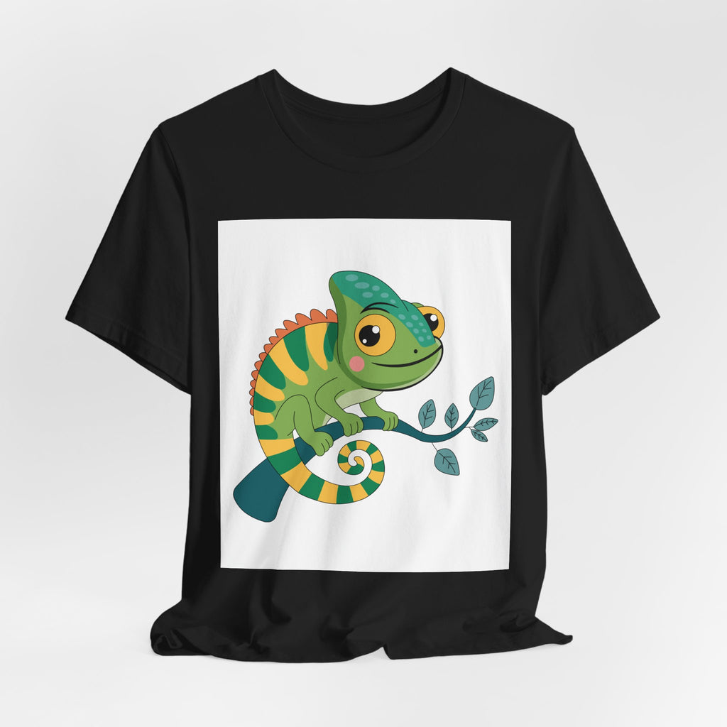 Charming Chameleon Tee — Cute Green Reptile Graphic T-Shirt