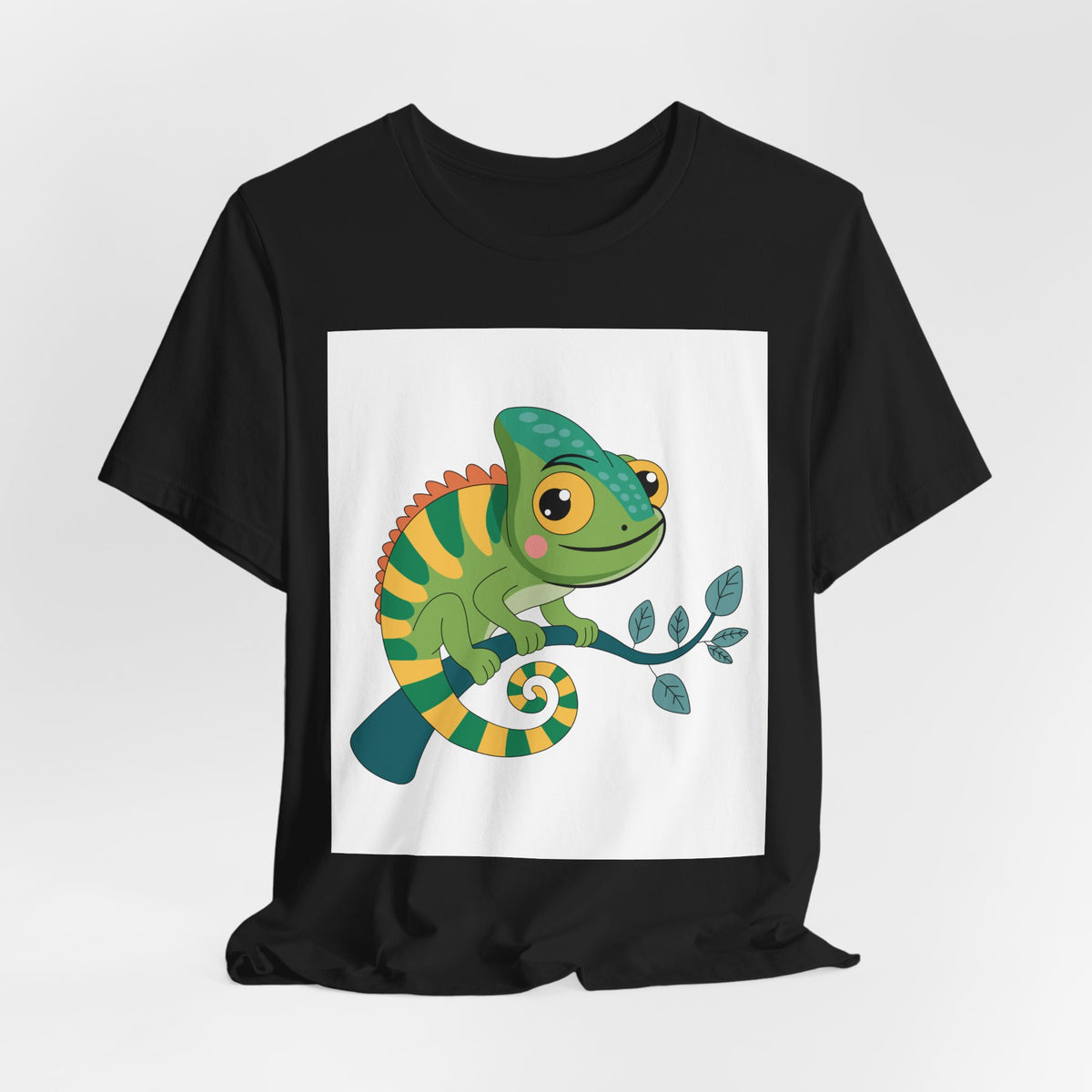 Charming Chameleon Tee — Cute Green Reptile Graphic T-Shirt