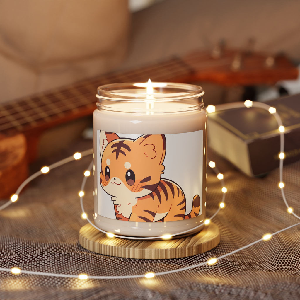 Cute Tiger Soy Candle — 9oz Scented Jar (Kawaii Animal Decor)