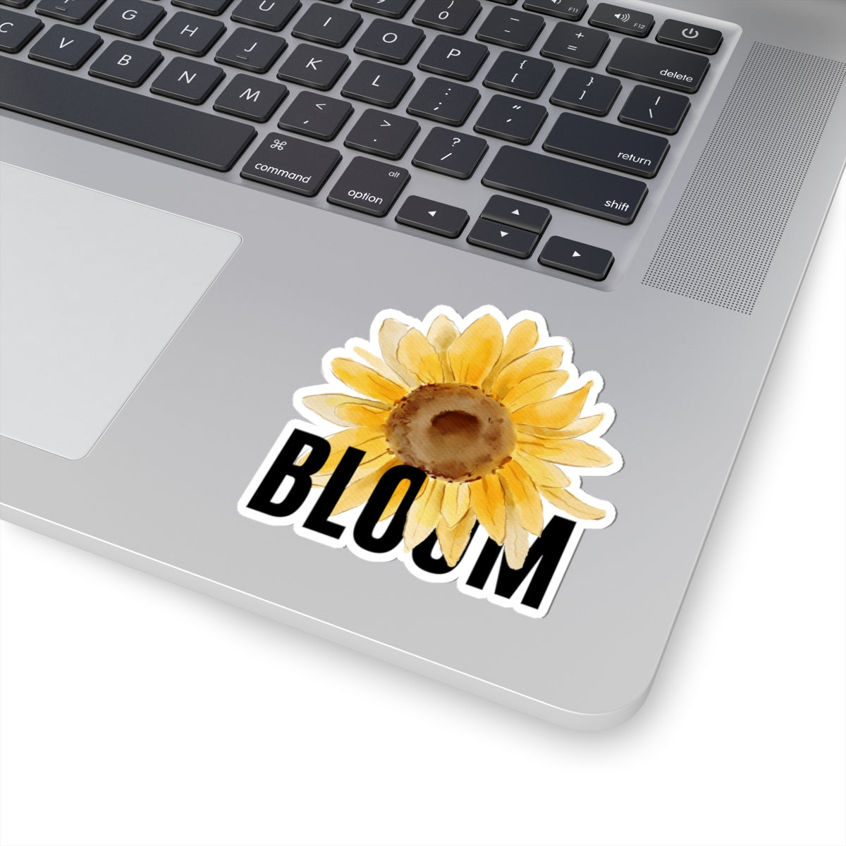 Bloom Sunflower Sticker — Yellow Watercolor Floral Kiss-Cut Laptop Decal