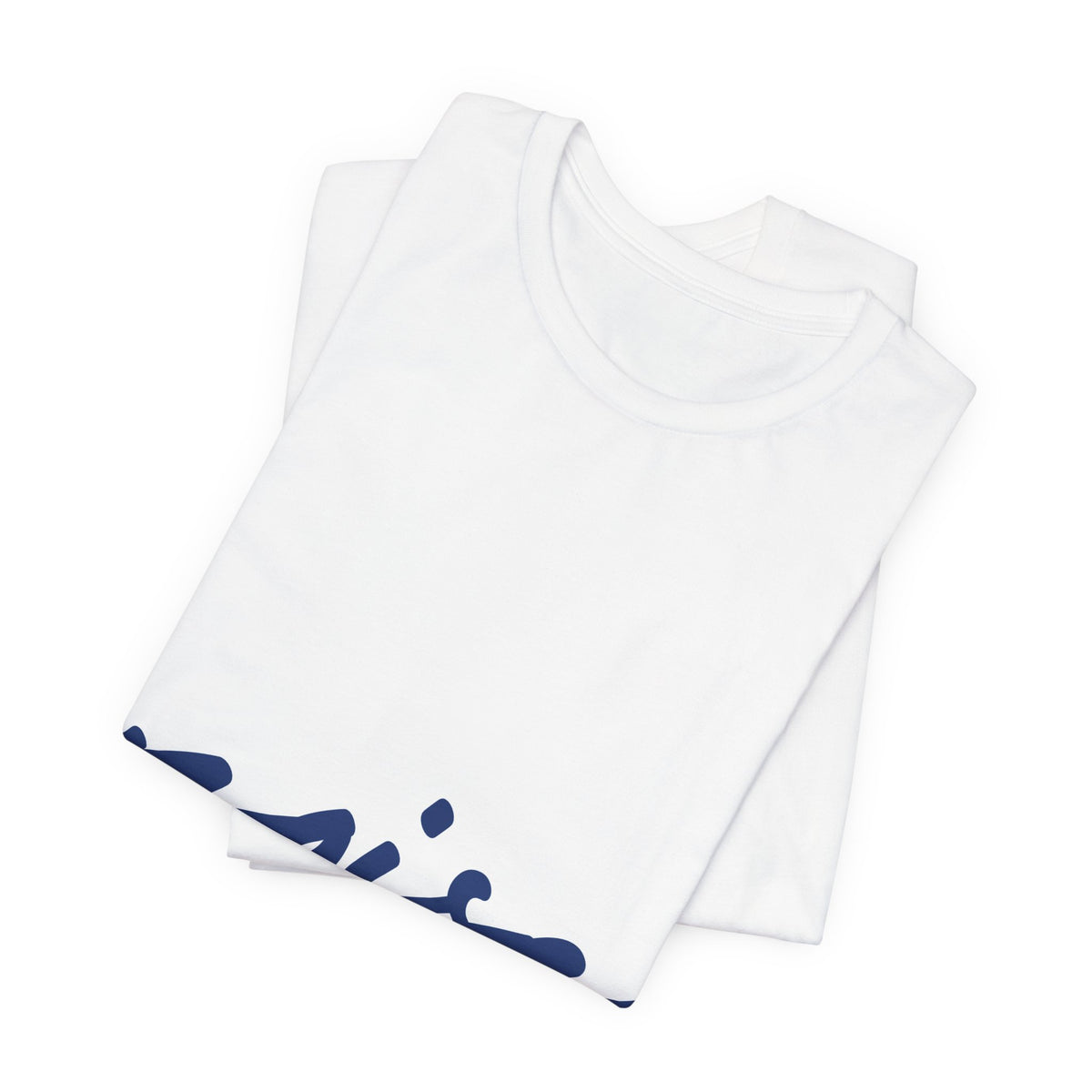 Noise Script T‑Shirt — Minimalist Blue Handwritten Tee
